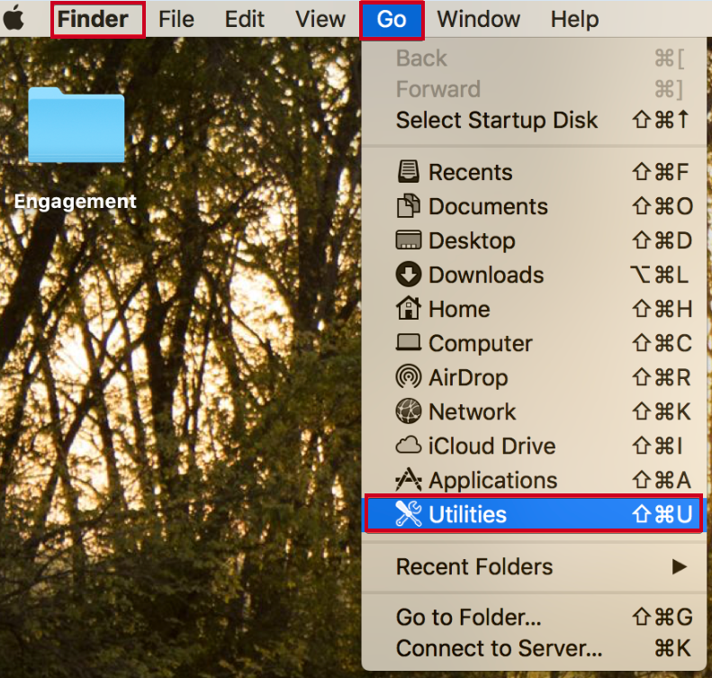 Navigate to Utilities