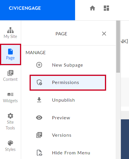 page permissions