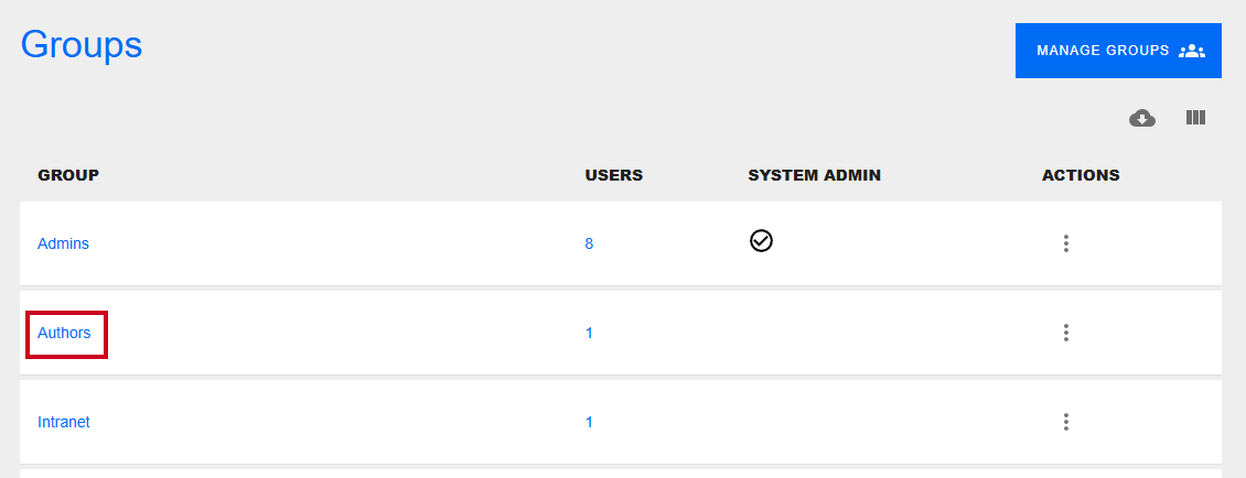 The URL in the GROUP column.