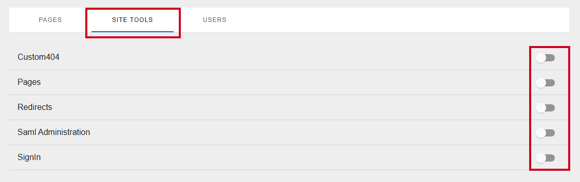 The tab labeled Site Tools.