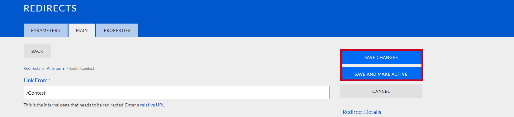 The buttons labeled Save Changes and Save and Make Active.