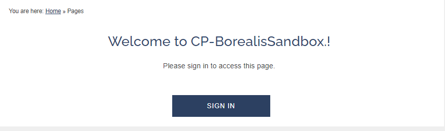 The Sign In to access page message.