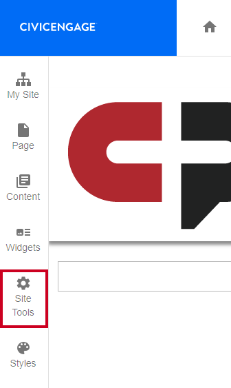 Web Evolve New UI Editing Pane Site Tools Tab.