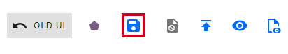 The floppy disc save icon in the top-right corner of the page, to the right of the Old UI button.