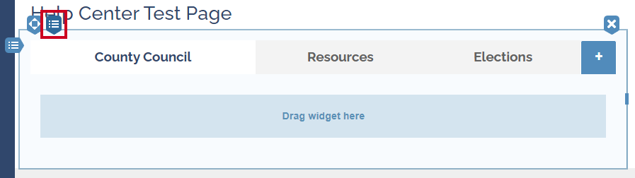 Evolve, Tabbed Widget Options Handle.