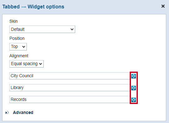 The target icon sorting anchors.