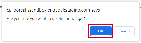 The blue button labeled OK the bottom-right corner of the modal.