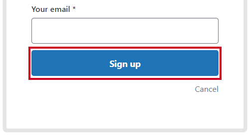 The button labeled Sign up at the bottom of the Sign up to CivicEngage Evolve box.