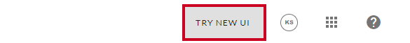 The button labeled Try New UI in the top-right corner of the screen.