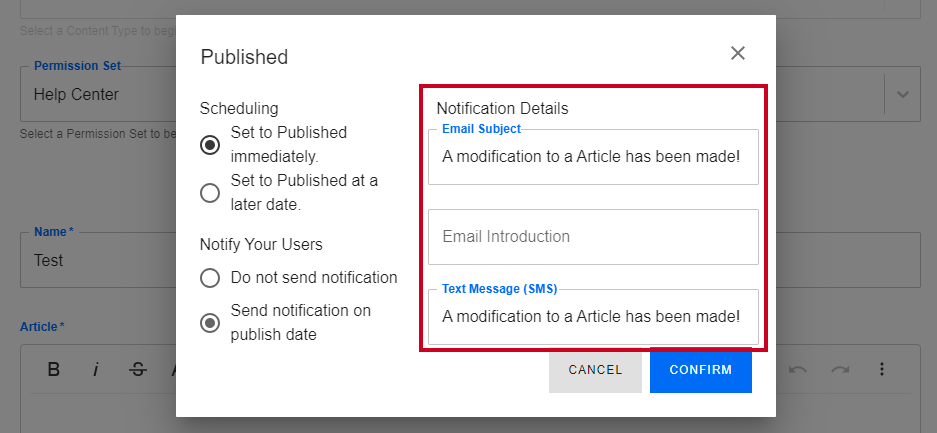 Notification Details.