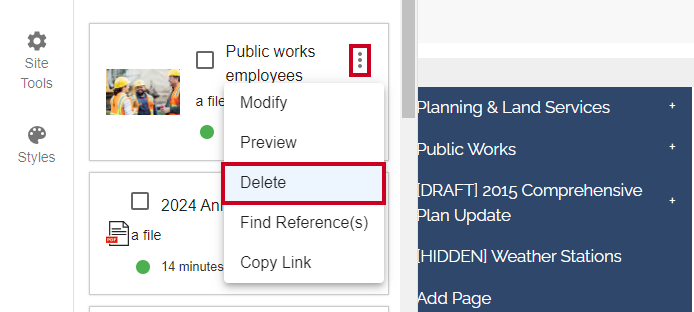 Delete Asset.
