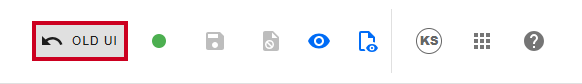 Web Evolve's Old UI (user interface) button lets you switch to the older/classic view from the New UI.