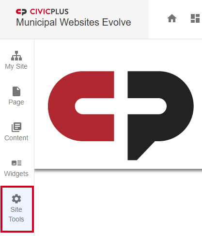 Evolve, Site Tools Menu Option.