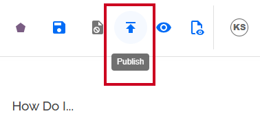 Evolve, Pages, Publish Icon.