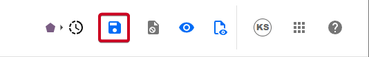 The floppy disk icon labeled Save Changes in the top-right corner of the screen.