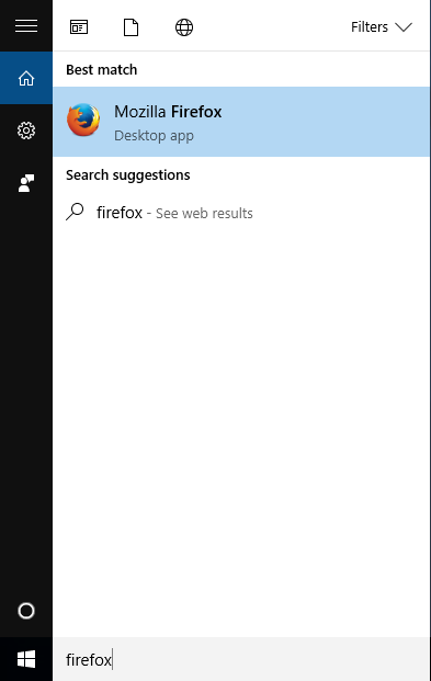 The Mozilla Firefox app in the list of apps.