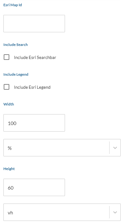 Web Evolve Old UI Esri Widget Options.