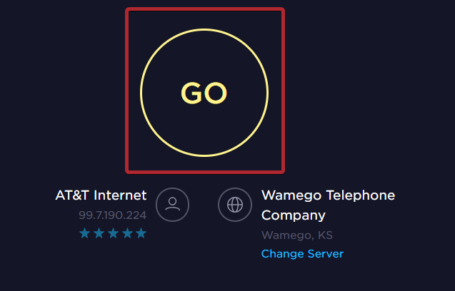 The large button labeled GO.