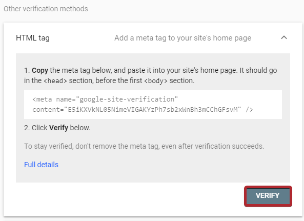 The button in the bottom-right corner labeled Verify.