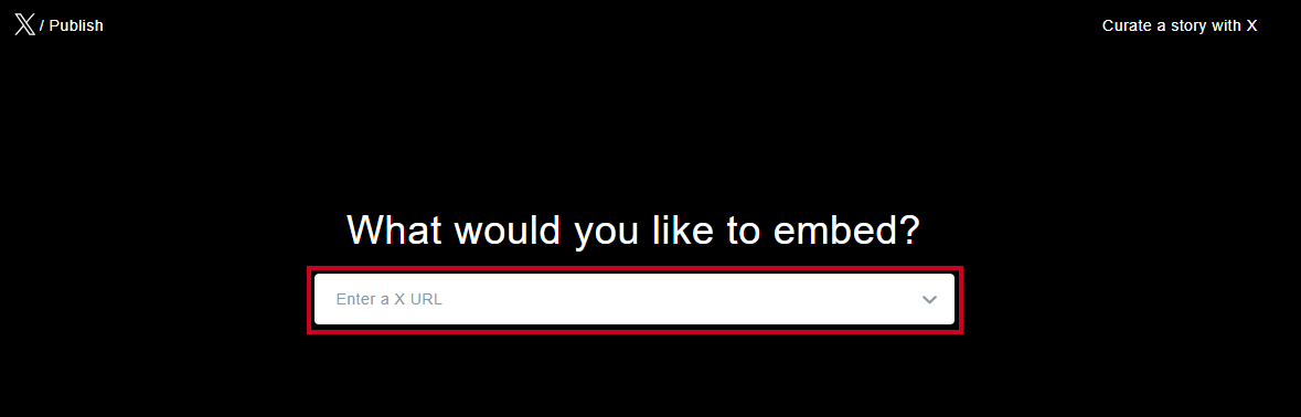 The text entry field labeled Enter a X URL.