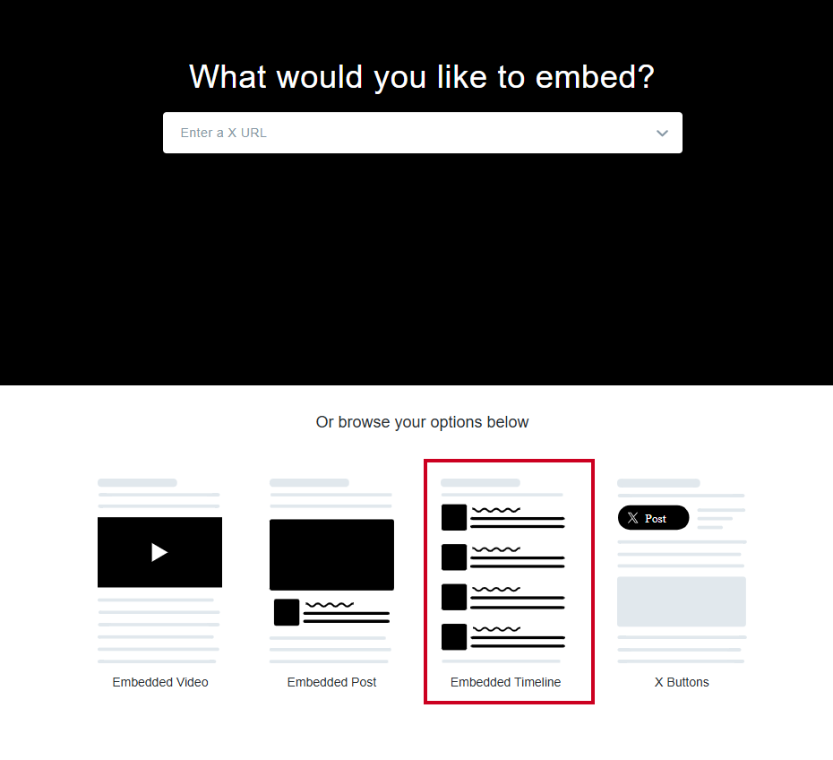 The selectable image labeled Embedded Timeline.