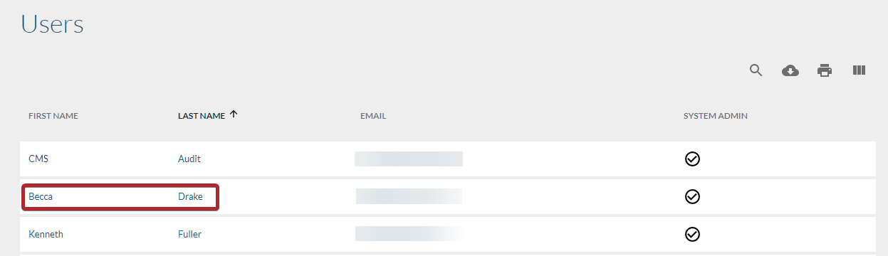 The user in the First Name column.