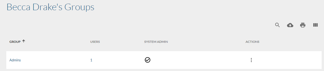 The list of groups that a User is assigned to.
