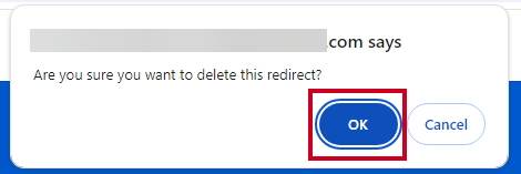 Click the button labeled OK in the modal pop-up at the top of the screen.