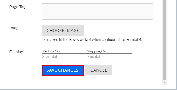 save changes
