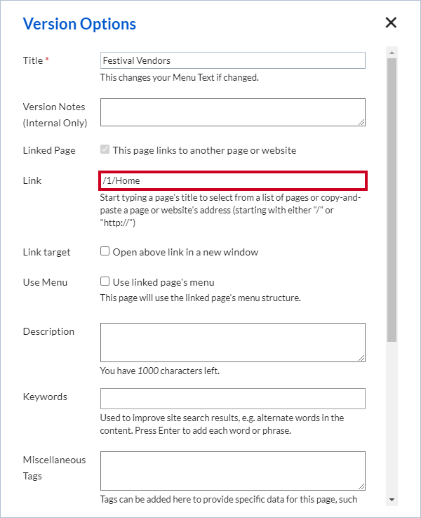 version options