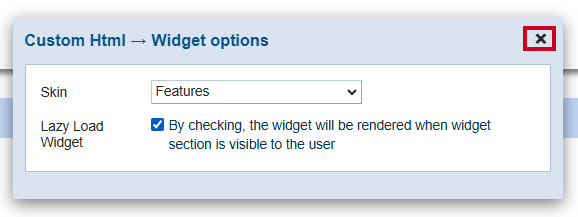 close widget