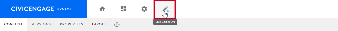 Ensure live edit is on