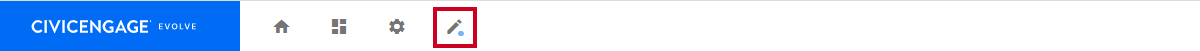 The pencil icon at the top of the page, to the right of the gear icon.