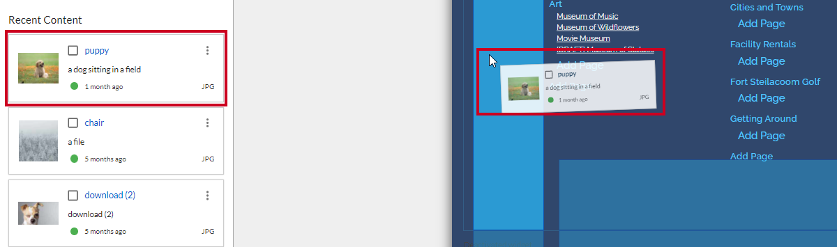 drag-and-drop the image asset