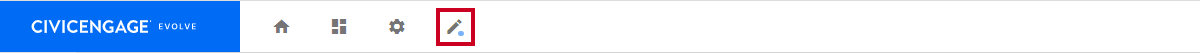 The pencil icon at the top of the page to the right of the gear icon.