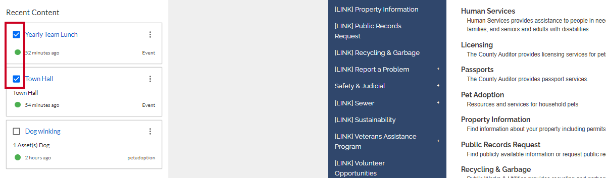 select event checkboxes