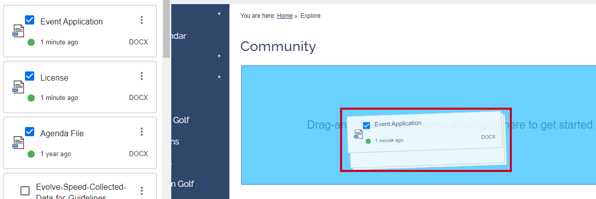 drag-and-drop content