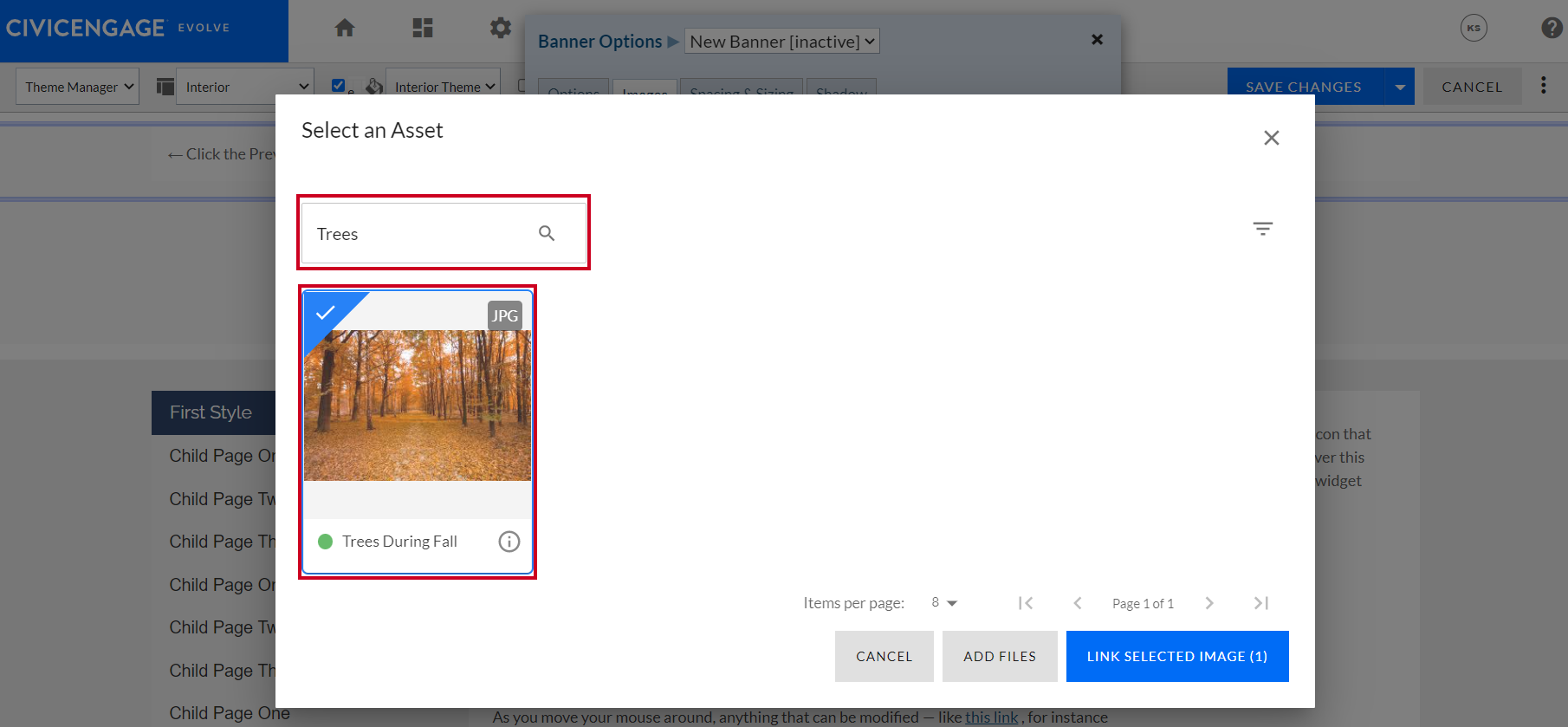 Search for and select the desired image.