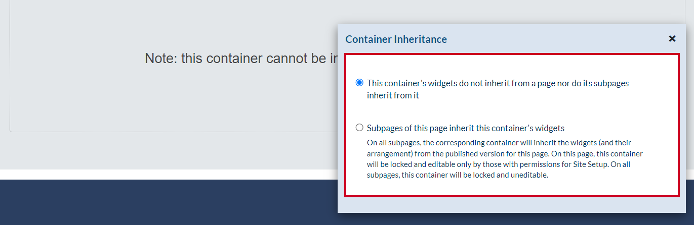 Select Container Inheritance