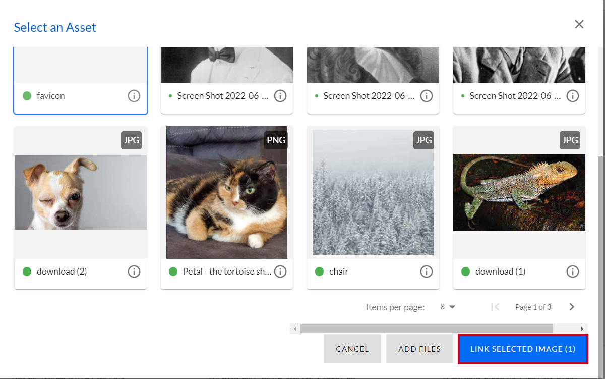 Select the Image and Select Link Selected Image